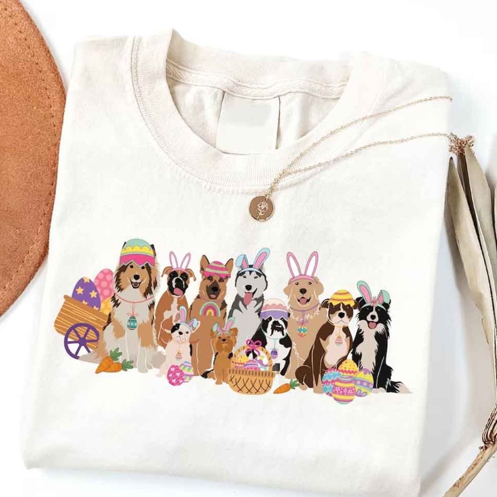 Easter Day Cute Dogs Shirt, Dog Lover T-Shirt, Happy Easter Day Tee Shirt